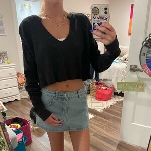 Urban outfitters black waffle long sleeve